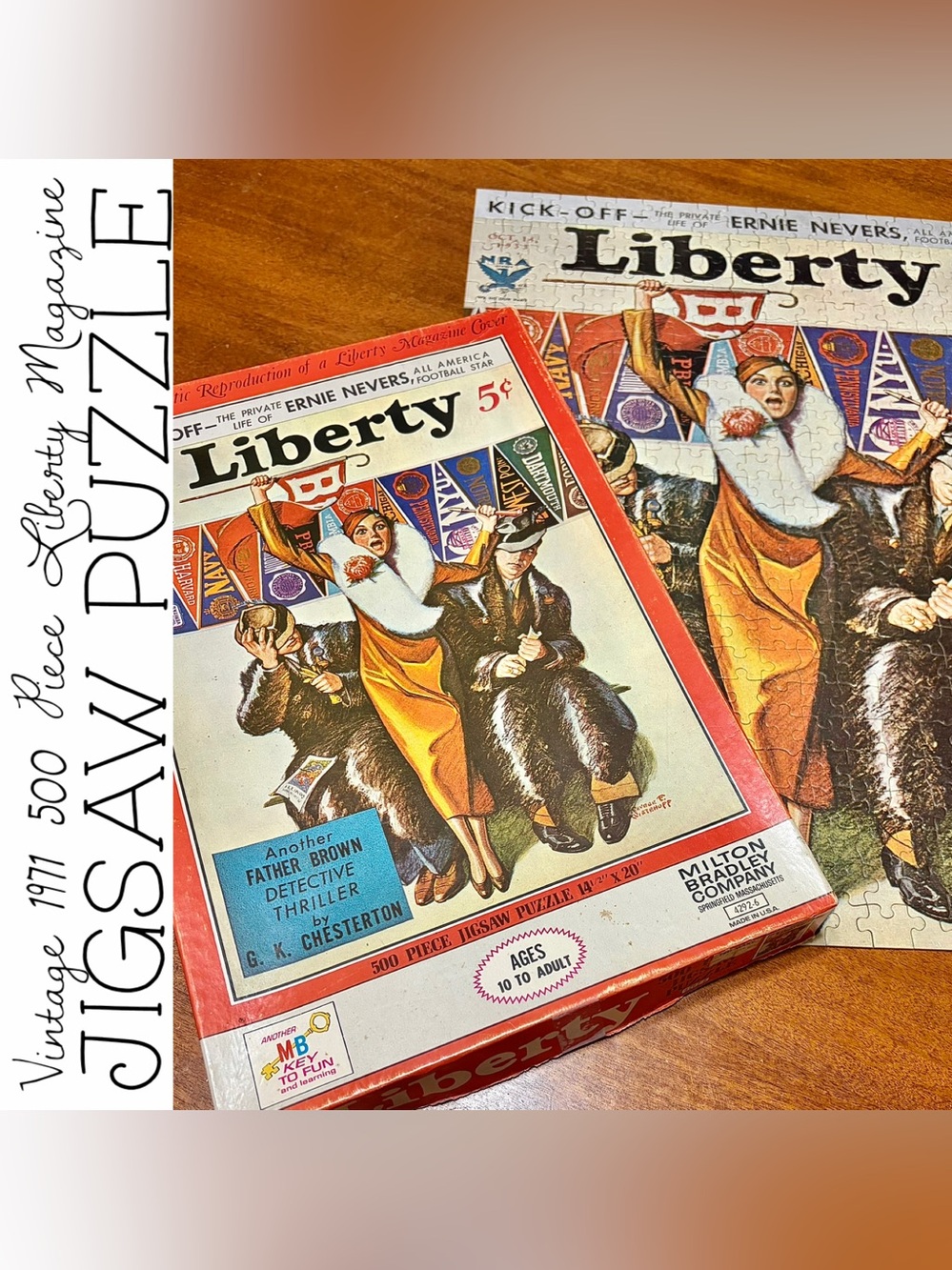 Vintage 1971 Liberty 500 Piece Jigsaw Puzzle from Milton Bradley